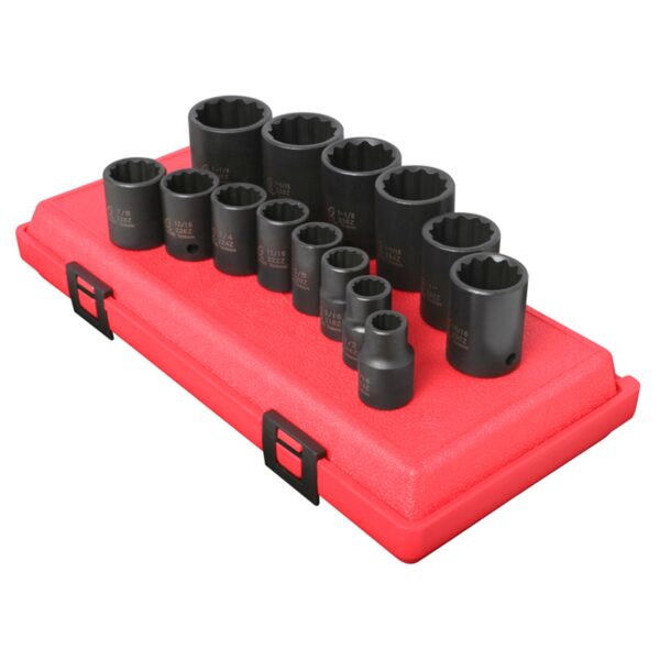 SOCKET SET IMP 1/2" DR 14 PC STD SAE 12PT