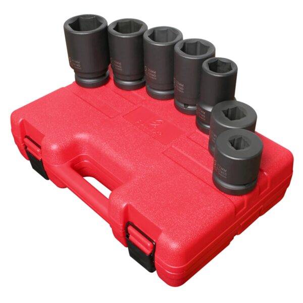SUNEX 1" Drive 7 PC Deep Metric Socket Set